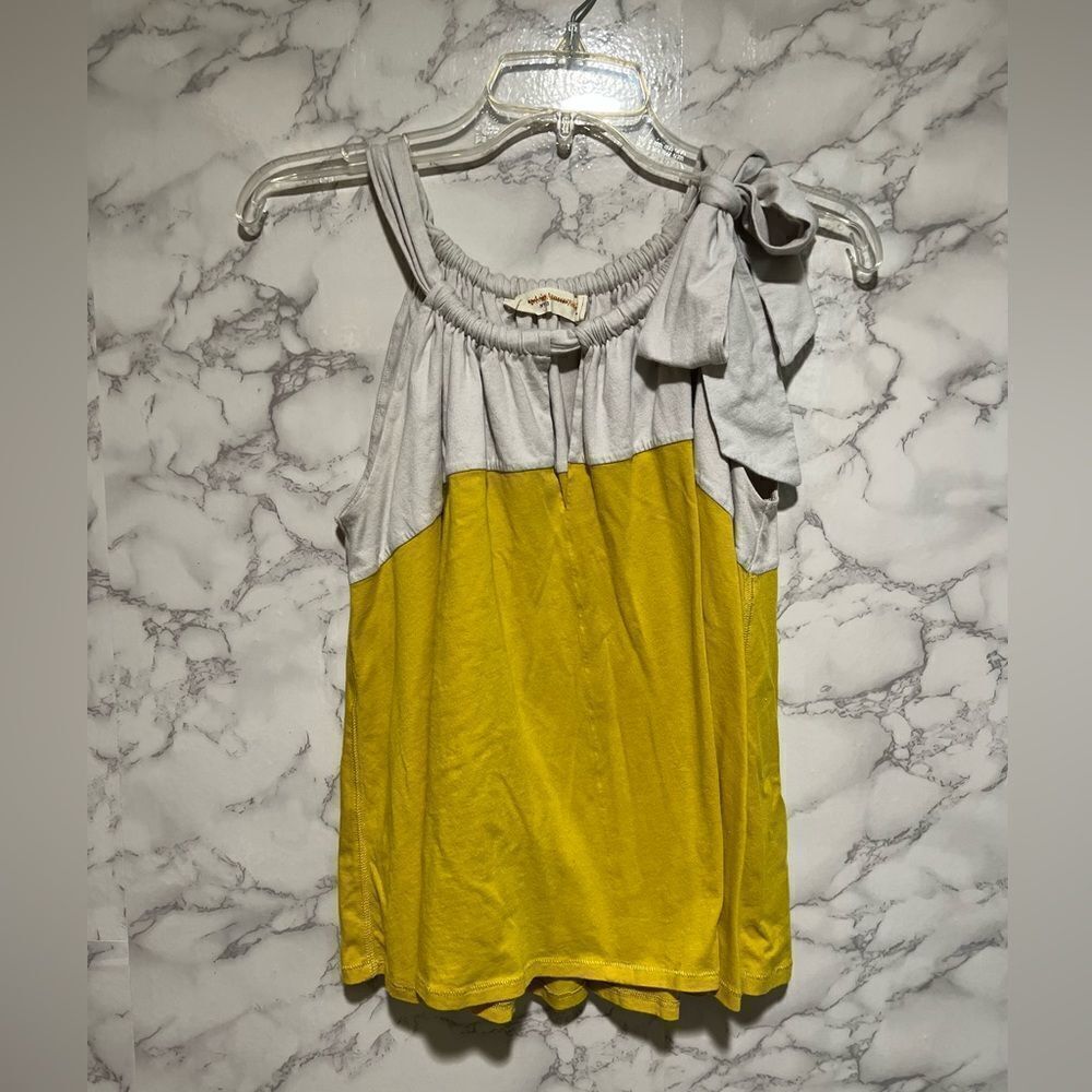 Anthropologie Pilcro and the Letterpress color block Tank Top yellow/grey